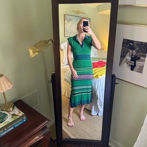 Daily Practice by Anthropologie green striped midi sweater dress
